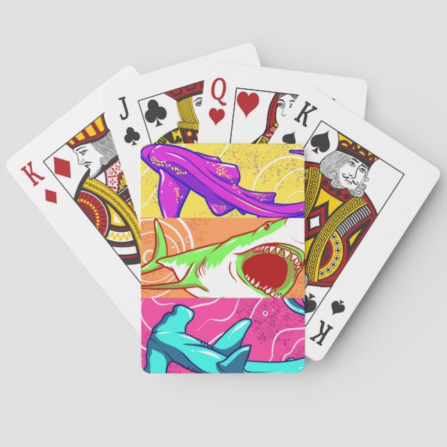 Baraja De Cartas Trio de tiburones (Reverso)