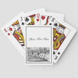 Baraja De Cartas Tripulantes de remo vintage en barco en el muelle