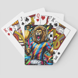 Baraja De Cartas Trofeo de fútbol campeón de fútbol de león Victori