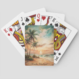 Baraja De Cartas Tropical Krabi Thailand Beach Sunset