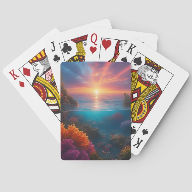 Baraja De Cartas Tropical subacuático 1 (Reverso)