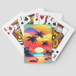 BARAJA DE CARTAS TROPICAL SUNRISE EN LA PLAYA