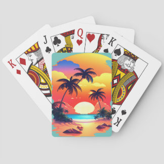 BARAJA DE CARTAS TROPICAL SUNRISE EN LA PLAYA