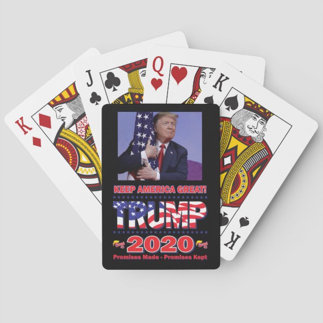 Baraja De Cartas Trump 2020 mantiene a Estados Unidos grande (Reverso)