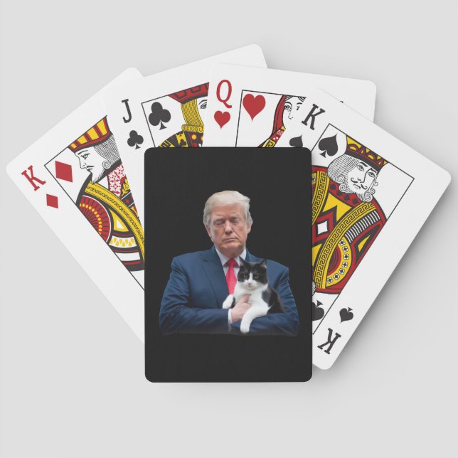 Baraja De Cartas Trump 2024 Cat MAGA Funny Trump Cat (Reverso)
