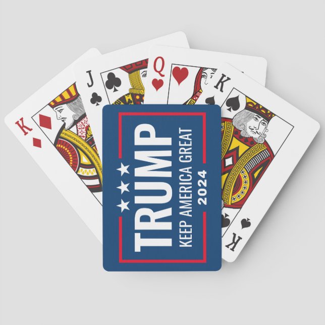 Baraja De Cartas Trump 2024 Mantenga a Estados Unidos grande - rojo (Reverso)