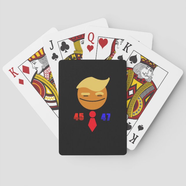 Baraja De Cartas Trump 45/47 Sonríe cara y empate (Reverso)