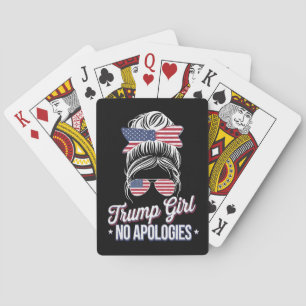 Baraja De Cartas Trump Chica sin disculpas desordenado Bun Retro Vi