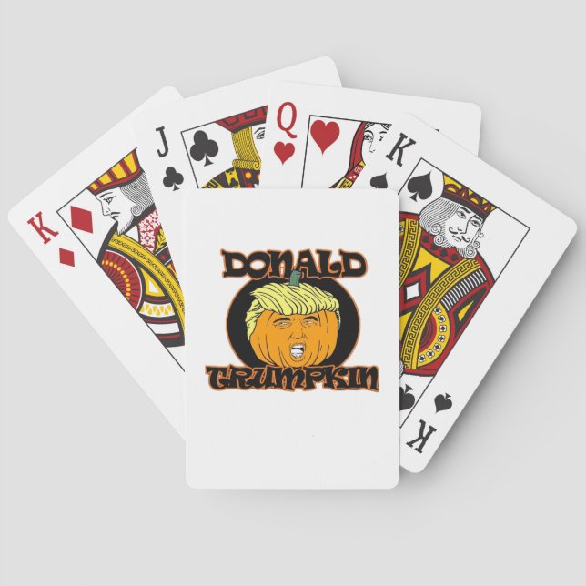 Baraja De Cartas Trumpkin disfraz de Donald Halloween (Reverso)