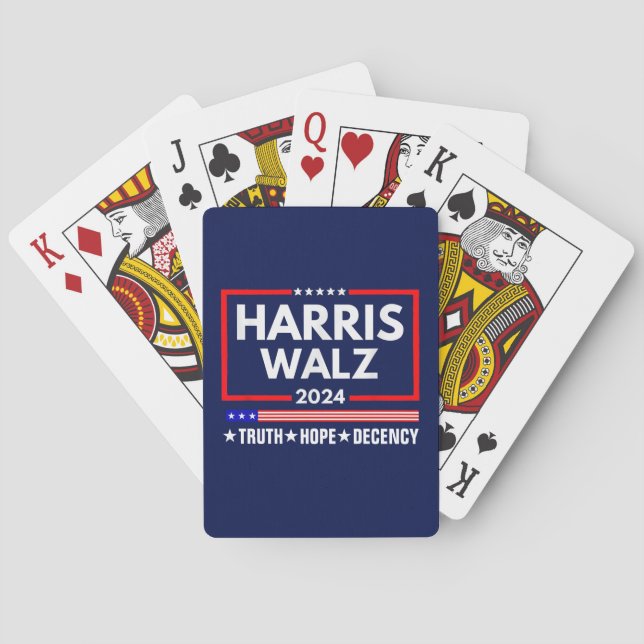 Baraja De Cartas Truth Hope Decency Harris Walz 2024 (Reverso)