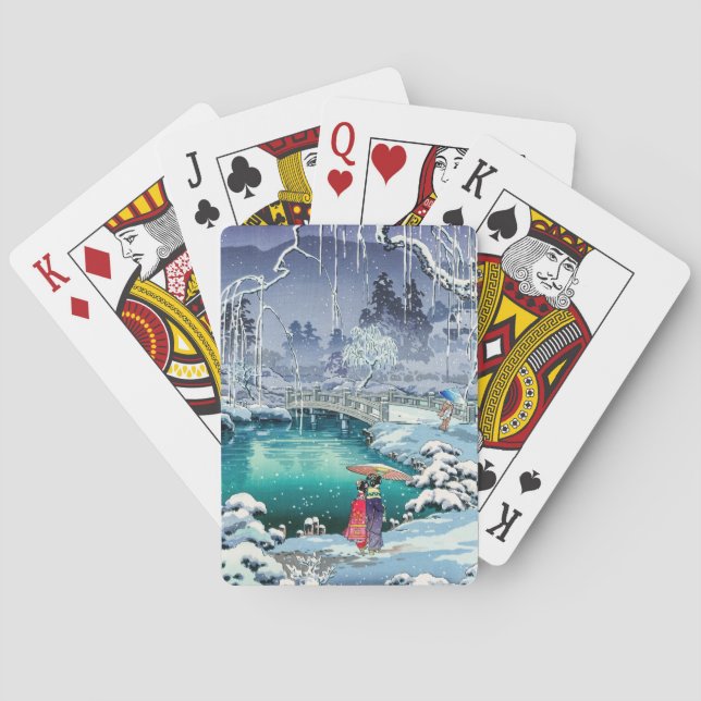 Baraja De Cartas Tsuchiya Koitsu - Nieve de primavera en Maruyama (Reverso)