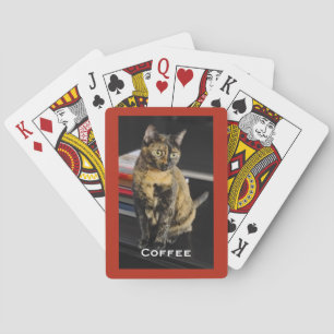 Baraja De Cartas Tu foto de mascota, nombre, fondo rojo, 