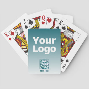 Baraja De Cartas Tu logotipo con código QR editable y gradiente omb