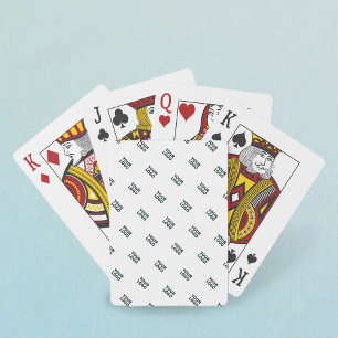Baraja De Cartas Tu logotipo simple logotipo repetido Blanco