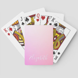 Baraja De Cartas Tu nombre o palabra Degradado de ombre rosa