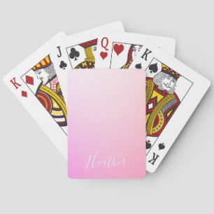 Baraja De Cartas Tu nombre o palabra degradado Ombre rosa