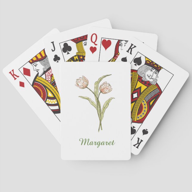 Baraja De Cartas Tulipán Personalizado   (Reverso)