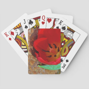 Baraja De Cartas Tulipán rojo y amarillo primavera