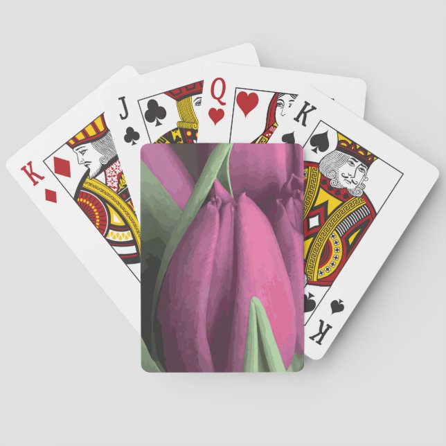 Baraja De Cartas Tulipanes morados (Reverso)