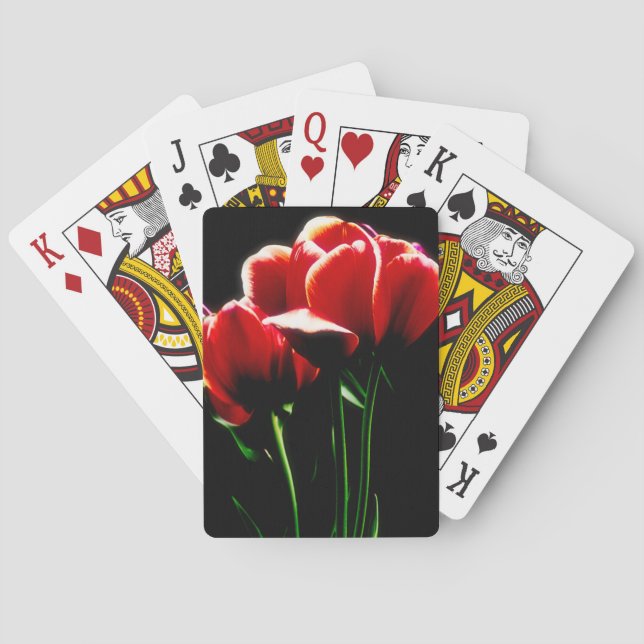 Baraja De Cartas Tulipanes Rojos (Reverso)