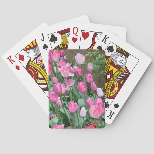 Baraja De Cartas Tulipanes rosados (Reverso)