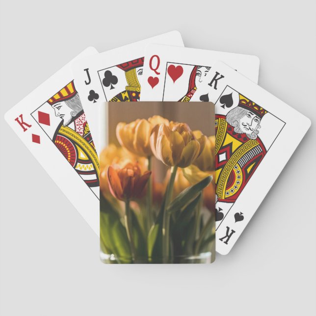 Baraja De Cartas Tulips Orange Flowers (Reverso)