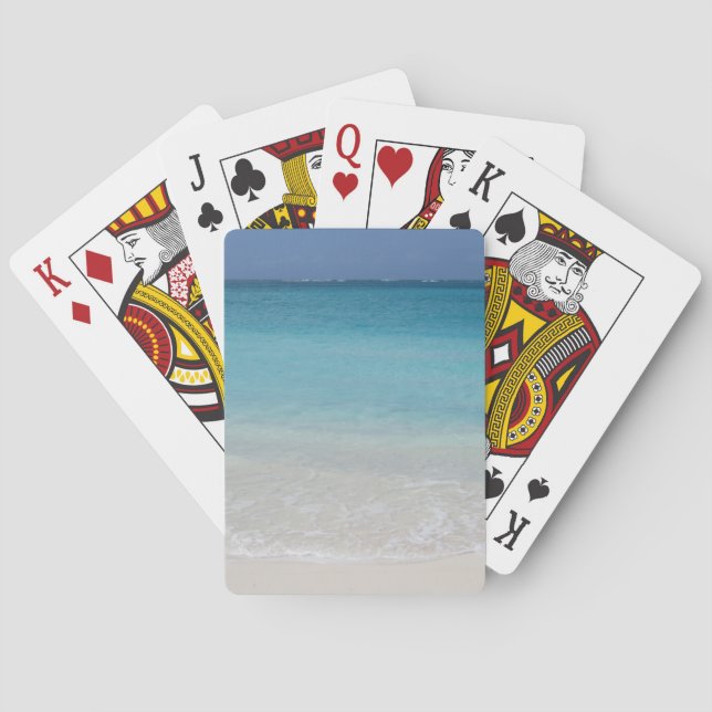 Baraja De Cartas Turcos de la playa el | y foto hermosos de Caicos (Reverso)