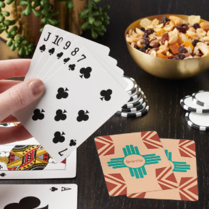 Baraja De Cartas Turquoise Zia Tribal Brown Tan