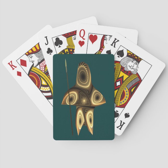 Baraja De Cartas Tuvaaq - cazador del Inuit del fractal (Reverso)