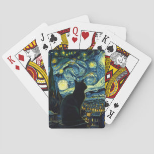Baraja De Cartas Tuxedo gato estrellado noche Tuxedo dueño de gato
