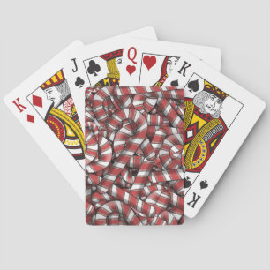 Baraja De Cartas Twided Red Striped Abstract Candy Canes