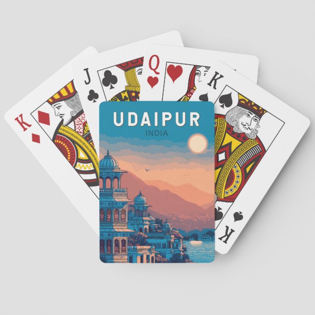 Baraja De Cartas Udaipur India Ilustracion Viaje al arte (Reverso)
