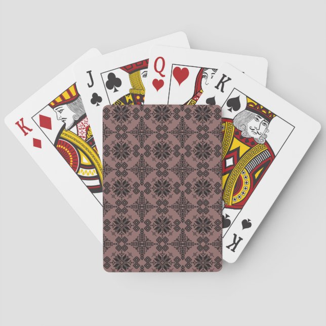 Baraja De Cartas Ukrainian Pattern Brown and Black (Reverso)