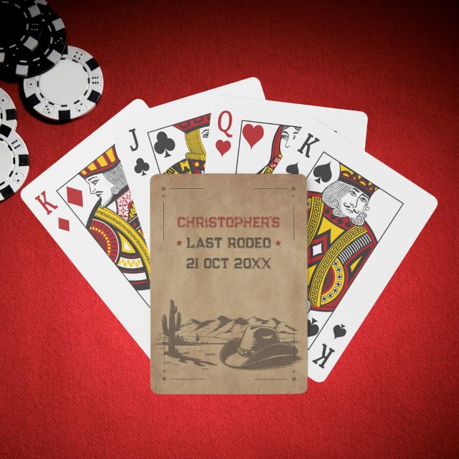 Baraja De Cartas Último Rodeo Antiguo Vaquero Rústico (Vintage Last Rodeo Rustic Cowboy Poker Cards)