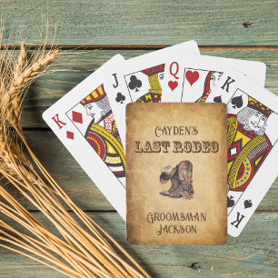 Baraja De Cartas Último Vaquero Rodeo Grunge Marrón Despedida de So