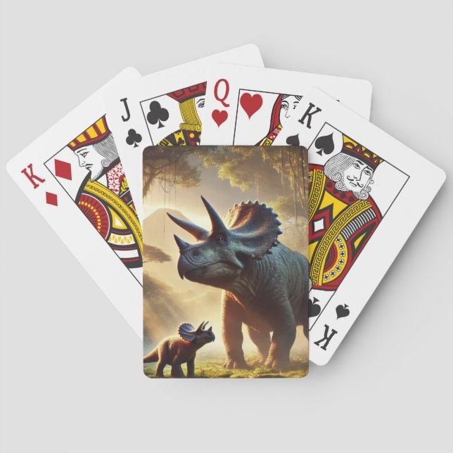 Baraja De Cartas Un adulto majestuoso Triceratops (Reverso)