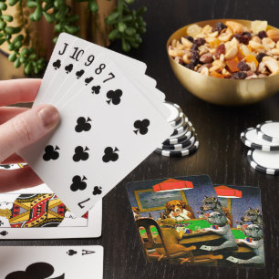 Baraja De Cartas Un amigo en necesidad, Perros jugando póquer,