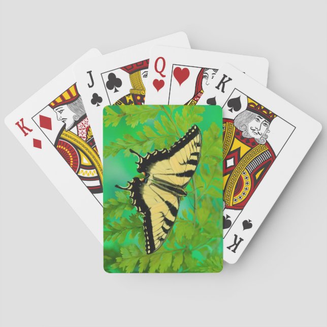 Baraja De Cartas Un aterrizaje de la mariposa de Swallowtail (Reverso)