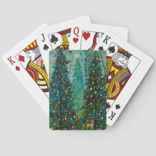 Baraja De Cartas Un bosque de Navidad de cuento de hadas encantado