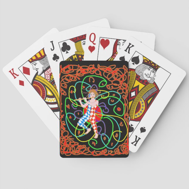 Baraja De Cartas Un bromista tocando la flauta (Reverso)