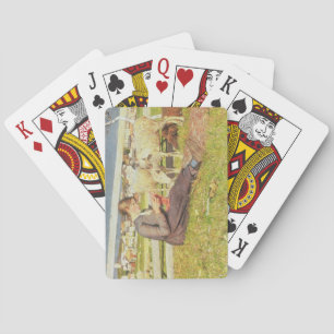 Baraja De Cartas Un chica que hace punto, 1888 (aceite en lona)