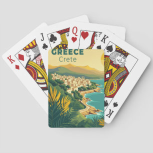 Baraja De Cartas Un clásico cartel de viaje nostálgico – Grecia Cre