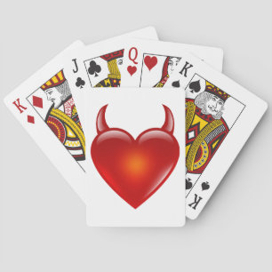 Baraja De Cartas Un corazón malvado con cuernos