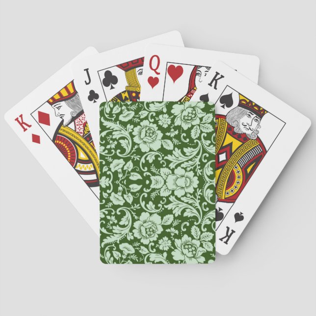 Baraja De Cartas Un damasco floral antiguo (Reverso)