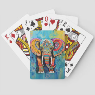 Baraja De Cartas Un elefante colorido funky medio de comunicación m