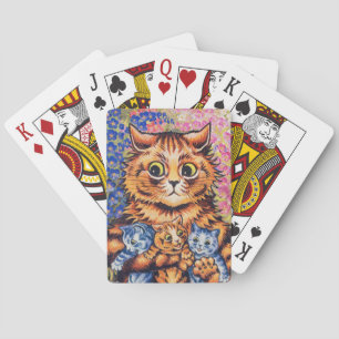 Baraja De Cartas Un gato con sus gatitos por Louis Wain