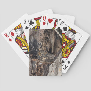 Baraja De Cartas Un gran búho de cuernos que mezcla adentro