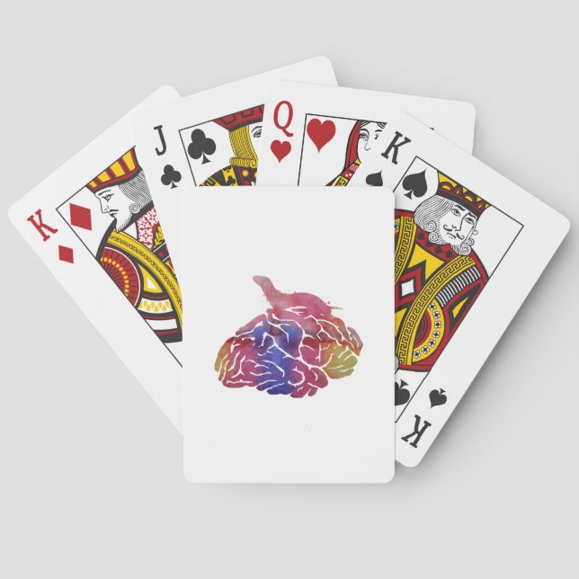 Baraja De Cartas Un hurón que camina en un cerebro (Reverso)