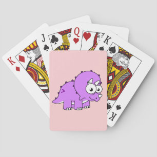 Baraja De Cartas Un Ilustracion Agradable De Un Triceratops.
