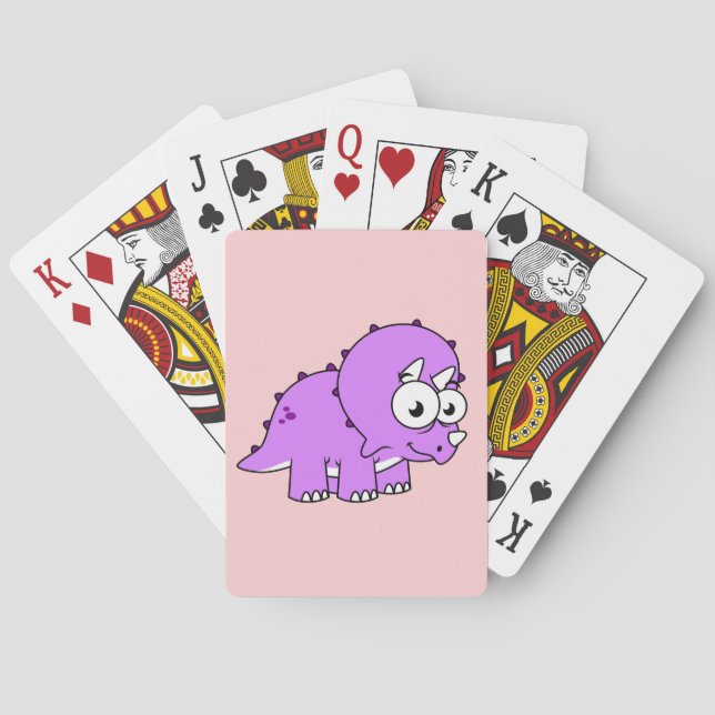 Baraja De Cartas Un Ilustracion Agradable De Un Triceratops. (Reverso)